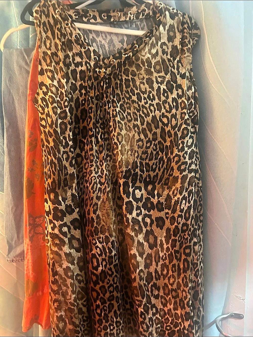 New directions Leopard Print Blouse Brown & Black Size 1X